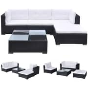 Vidaxl 5 Piece Garden Lounge Set With Cushions Poly Rattan Black