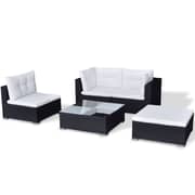 Vidaxl 5 Piece Garden Lounge Set With Cushions Poly Rattan Black