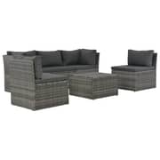 Vidaxl 4 Piece Garden Lounge Set With Cushions Poly Rattan Grey