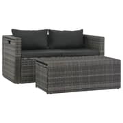 Vidaxl 6 Piece Garden Lounge Set With Cushions Poly Rattan Grey
