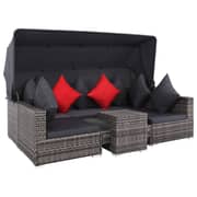 Vidaxl 7 Piece Garden Lounge Set With Cushions Poly Rattan Grey