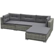 Vidaxl 5 Piece Garden Lounge Set With Cushions Poly Rattan Grey