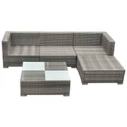 Vidaxl 5 Piece Garden Lounge Set With Cushions Poly Rattan Grey