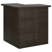 Vidaxl Corner Bar Table Brown 100x50x105 Cm Poly Rattan