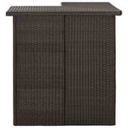 Vidaxl Corner Bar Table Brown 100x50x105 Cm Poly Rattan