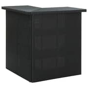 Vidaxl Corner Bar Table Black 100x50x105 Cm Poly Rattan