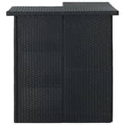 Vidaxl Corner Bar Table Black 100x50x105 Cm Poly Rattan