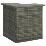 Vidaxl Corner Bar Table Grey 100x50x105 Cm Poly Rattan