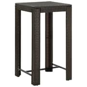 Vidaxl Garden Bar Table Brown 60.5x60.5x110.5 Cm Poly Rattan