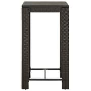 Vidaxl Garden Bar Table Brown 60.5x60.5x110.5 Cm Poly Rattan
