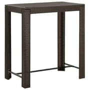 Vidaxl Garden Bar Table Brown 100x60.5x110.5 Cm Poly Rattan