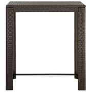 Vidaxl Garden Bar Table Brown 100x60.5x110.5 Cm Poly Rattan