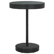 Vidaxl Garden Table Black 75.5x106 Cm Poly Rattan
