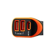 Canyon Universal 3 Usb Car Adapter Black / Orange