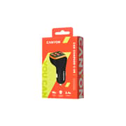 Canyon Universal 3 Usb Car Adapter Black / Orange