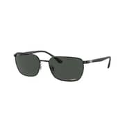 Ray Ban Rb3684ch 002/k8 Size 58 Polarized Rectangular Black Sunglasses Unisex