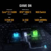 ASUS TUF Dash F15 (2022) Gaming Laptop - 12th Gen / Intel Core i7-12650H / 15.6inch FHD / 16GB RAM / 512GB SSD / 4GB NVIDIA GeForce RTX 3050 Ti Graphics / Windows 11 Home / English & Arabic Keyboard / Black / Middle East Version - [FX517ZE-HN068W]