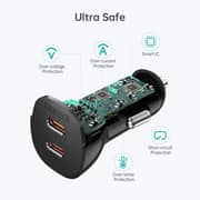 Choetech TC0008-V2 Dual USB-C Port PD40W Car Charger Black
