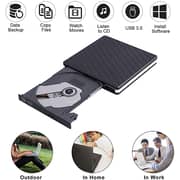 External DVD Drive for Laptop and Desktop Black
