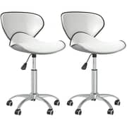 Vidaxl Swivel Dining Chairs 2 Pcs White Faux Leather