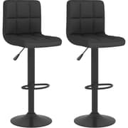 Vidaxl Bar Stools 2 Pcs Black Fabric