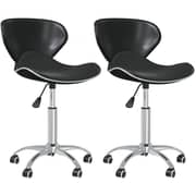 Vidaxl Swivel Dining Chairs 2 Pcs Black Faux Leather