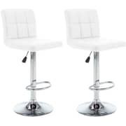 Vidaxl Bar Stools 2 Pcs White Faux Leather