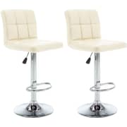 Vidaxl Bar Stools 2 Pcs Cream Faux Leather