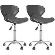 Vidaxl Swivel Dining Chairs 2 Pcs Grey Faux Leather