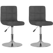 Vidaxl Swivel Dining Chairs 2 Pcs Dark Grey Fabric