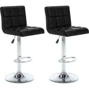 Vidaxl Bar Stools 2 Pcs Black Faux Leather
