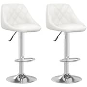 Vidaxl Bar Stools 2 Pcs White Faux Leather