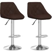 Vidaxl Bar Stools 2 Pcs Brown Faux Leather