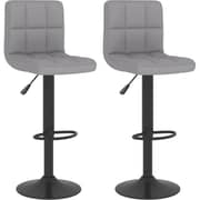 Vidaxl Bar Stools 2 Pcs Light Grey Fabric