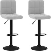 Vidaxl Bar Stools 2 Pcs Light Grey Velvet