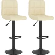 Vidaxl Bar Stools 2 Pcs Cream Fabric