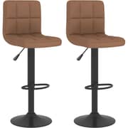 Vidaxl Bar Stools 2 Pcs Brown Fabric