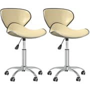Vidaxl Swivel Dining Chairs 2 Pcs Cream Faux Leather