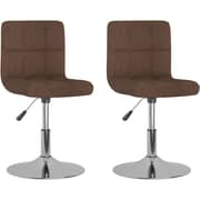 Vidaxl Swivel Dining Chairs 2 Pcs Brown Fabric