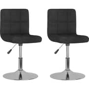 Vidaxl Swivel Dining Chairs 2 Pcs Black Fabric