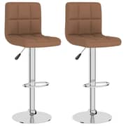 Vidaxl Bar Stools 2 Pcs Brown Fabric
