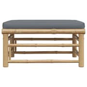 Vidaxl Garden Footrest With Dark Grey Cushion Bamboo