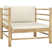 Vidaxl Garden Sofa With Cream White Cushions Bamboo