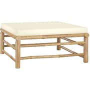 Vidaxl Garden Footrest With Cream White Cushion Bamboo