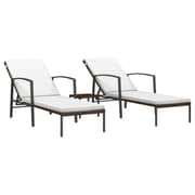 vidaXL Sun Loungers 2pcs with Table