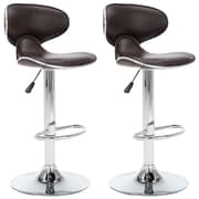 Vidaxl Bar Stools 2 Pcs Brown Faux Leather