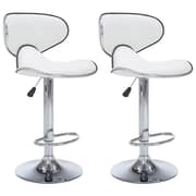 Vidaxl Bar Stools 2 Pcs White Faux Leather