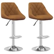 Vidaxl Bar Stool 2 Pcs Brown Velvet