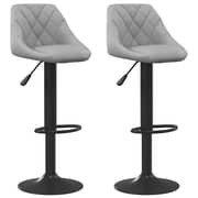 Vidaxl Bar Stools 2 Pcs Light Grey Velvet