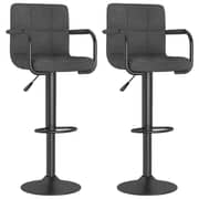 Vidaxl Bar Stools 2 Pcs Dark Grey Fabric